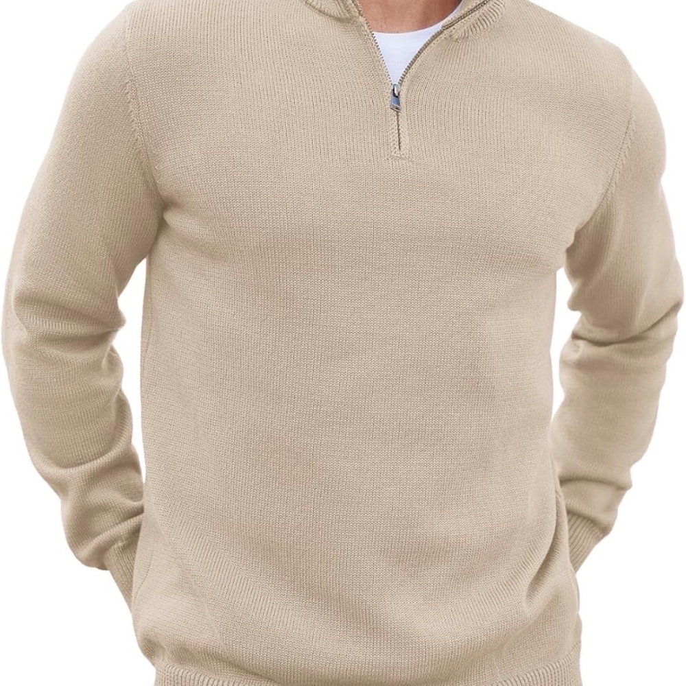 Sweater - Men’s’ Quarter Zip Pullover Slim Fit